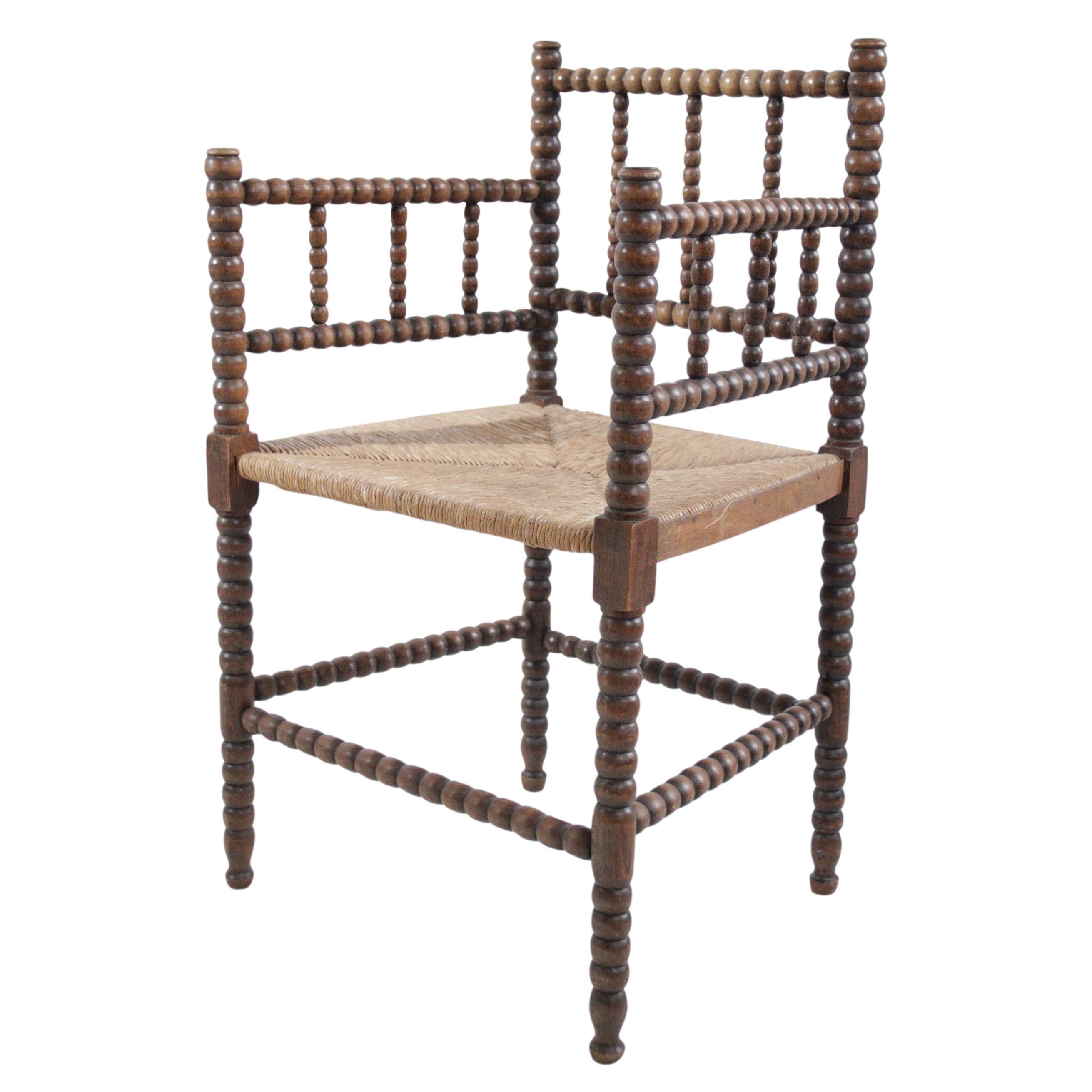 19th Century Dutch Bonnin Wooden Armchair For Sale