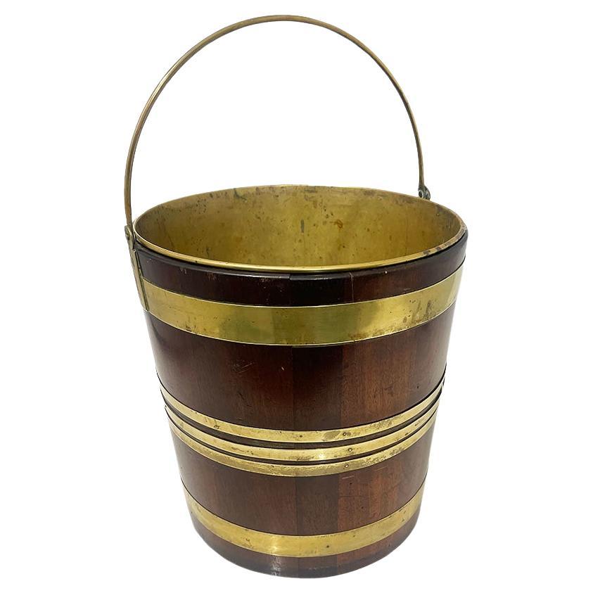 19th Century Dutch brass bound water bucket For Sale