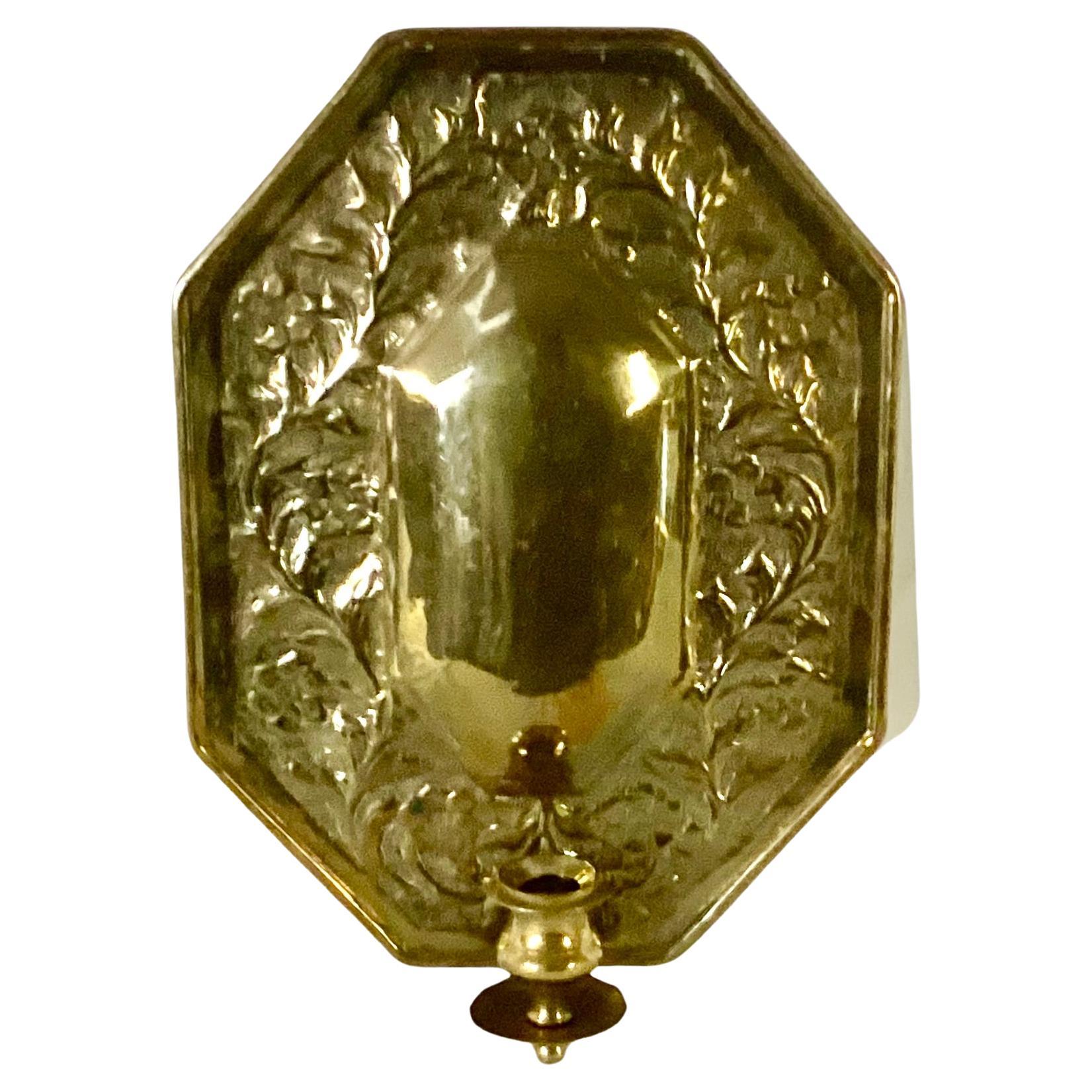 19th Century Dutch Brass Candleholder Wall Sconce  For Sale 2