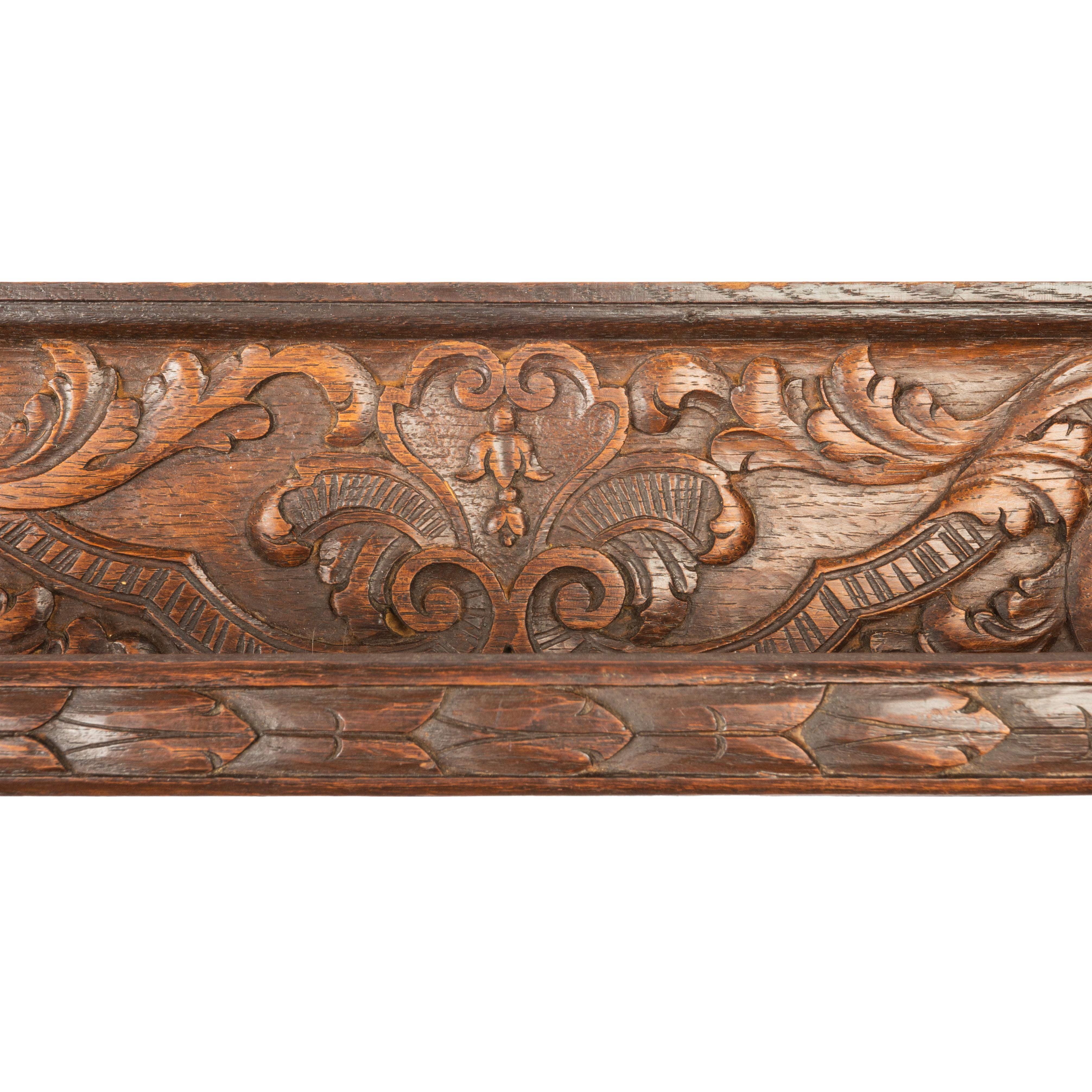 Rococo 19th century Dutch Carved Oak Plate Rack For Sale