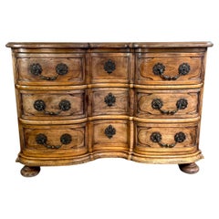 Commode hollandaise en bois naturel du 19e siècle