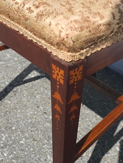 Chaise d'appoint coloniale hollandaise du 19ème siècle en acajou marqueté