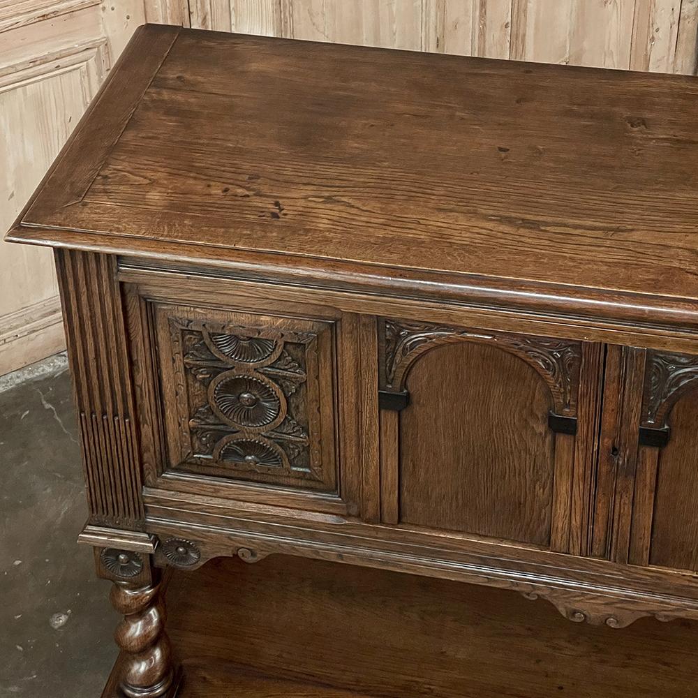 Quercia Buffet rialzato neoclassico olandese del XIX secolo di Coloni ~ Mobile in vendita