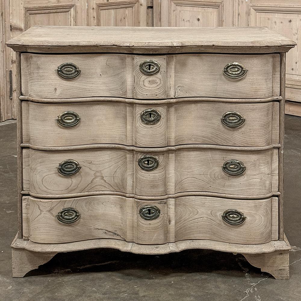 Hand-Crafted 19th Century Dutch Colonial Stripped Oak Chest of Drawers For Sale
