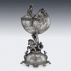 19th Century Dutch Commemorative 'Raid On Medway' Solid Silver Nautilus, c.1860