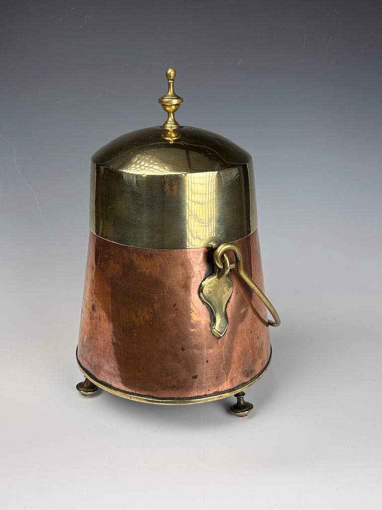 Ottone Pentola olandese in rame e ottone del XIX secolo (pentola a fiamma) in vendita