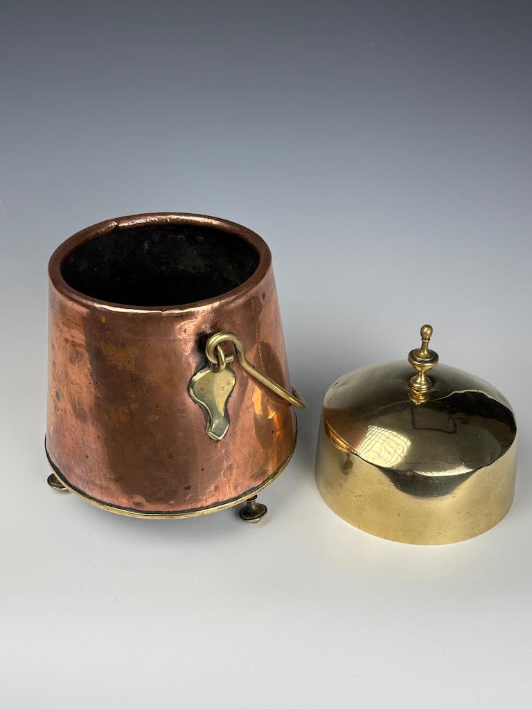 Pentola olandese in rame e ottone del XIX secolo (pentola a fiamma) in vendita 1