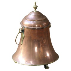 Used 19th Century Dutch Copper and Brass 'Doofpot' / Extinguishing Pot
