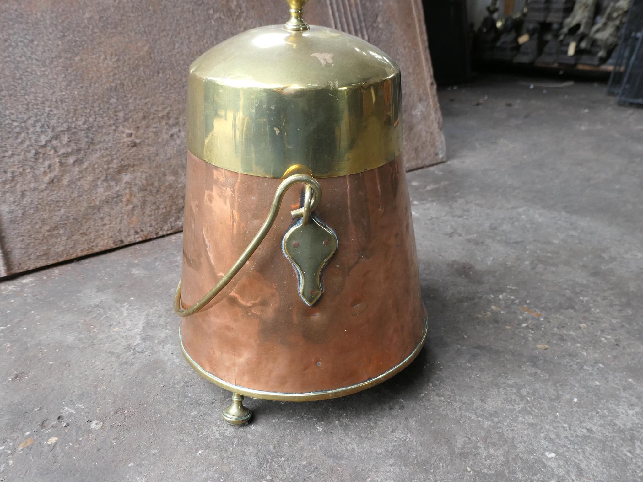Doofpot hollandais en cuivre et laiton du 19e siècle en vente 3