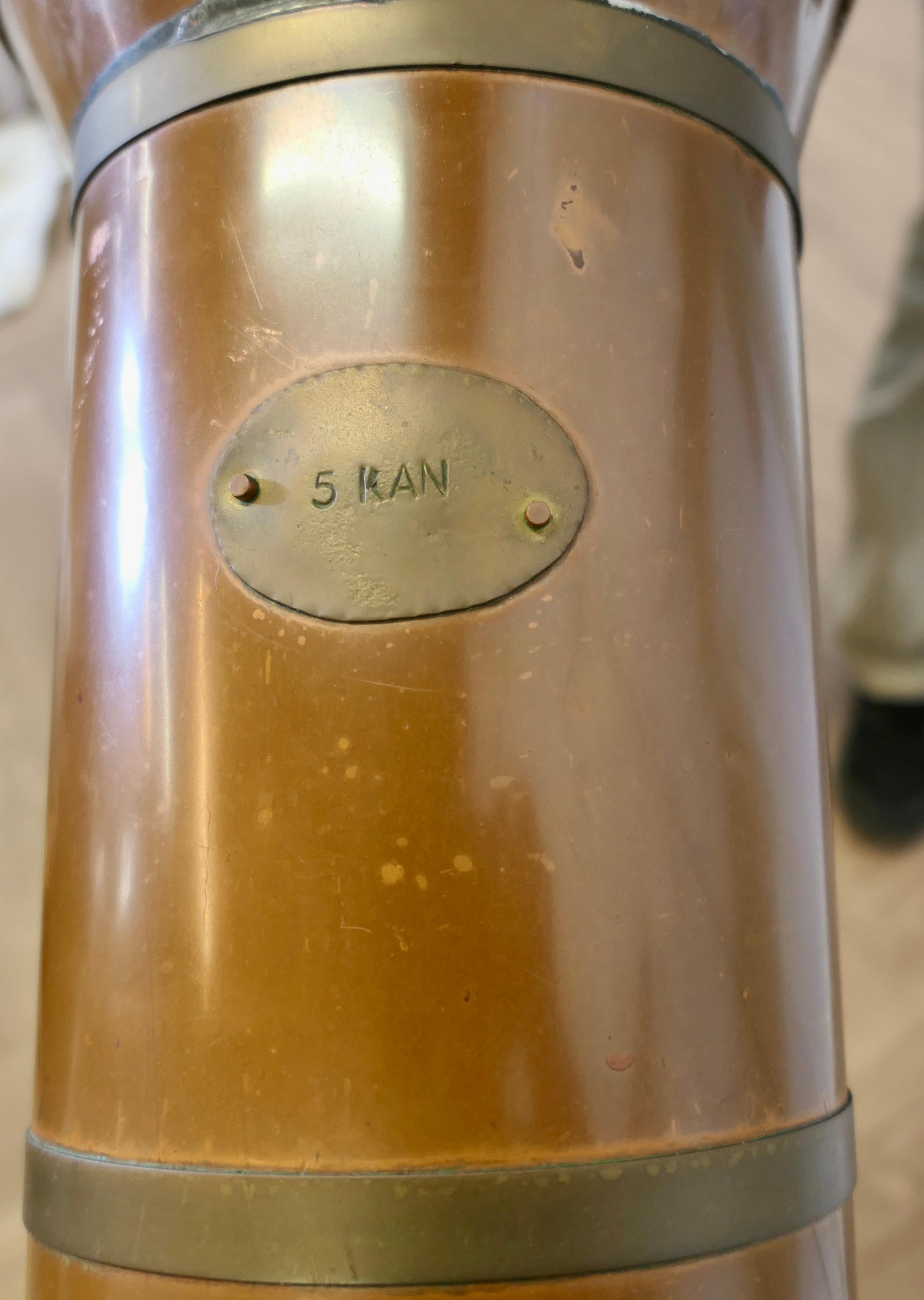 19th Century Dutch Copper Oil Can   19th Century Dutch Copper Oil Can or Kan For Sale 4