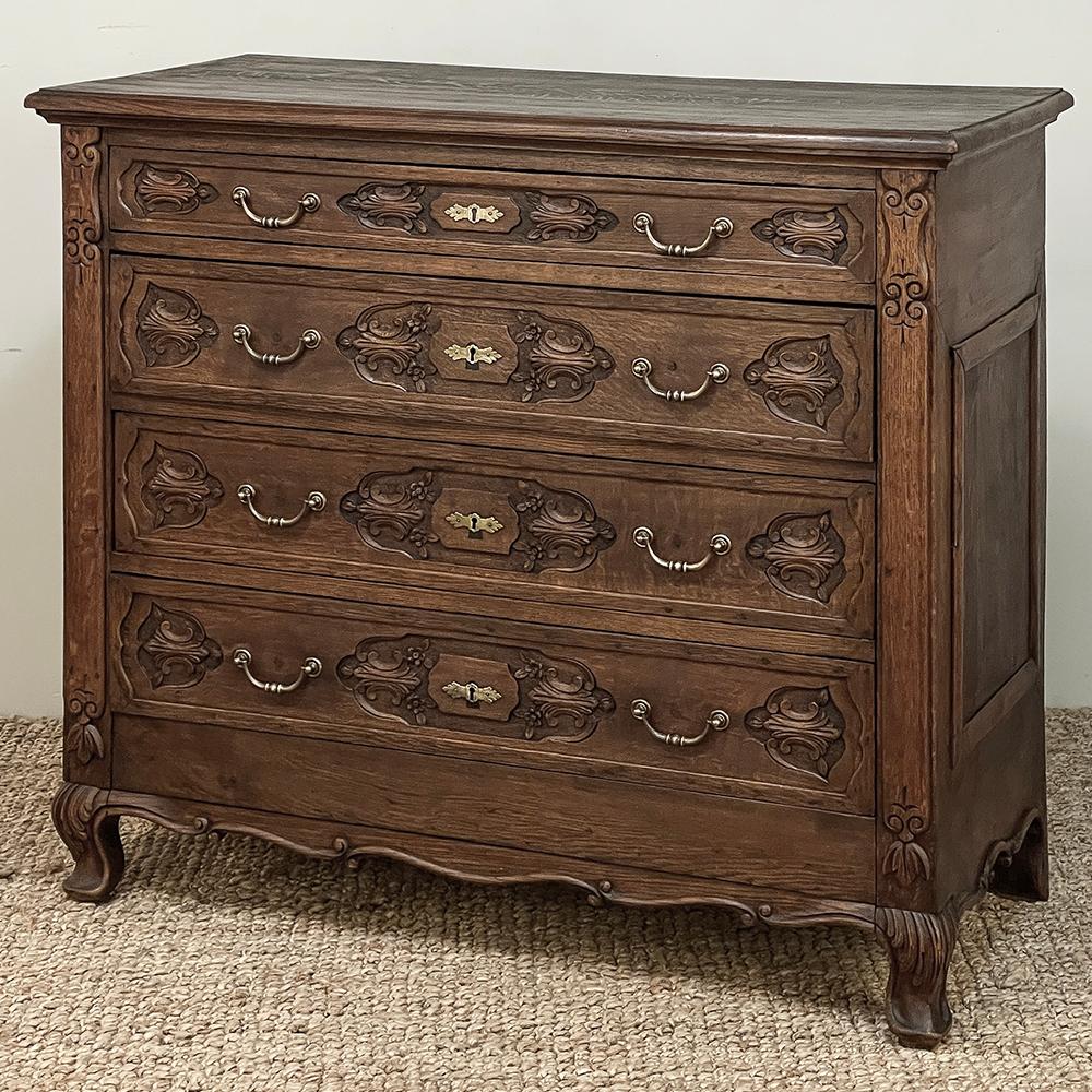 Hand-Carved 19th Century Dutch Country French Commode ~ Chest of Drawers For Sale