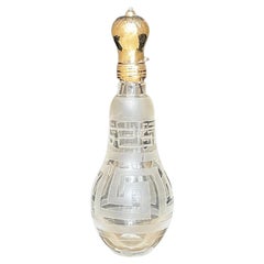 19th Century Dutch Crystal and 14carat Gold Scent or Perfume Bottle