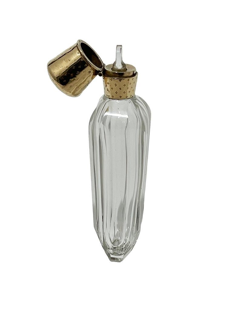 Niederländische Parfümflasche aus Kristall und Gold aus dem 19. Jahrhundert von H.A.M. van Tongeren, 1870er Jahre im Zustand „Gut“ im Angebot in Delft, NL