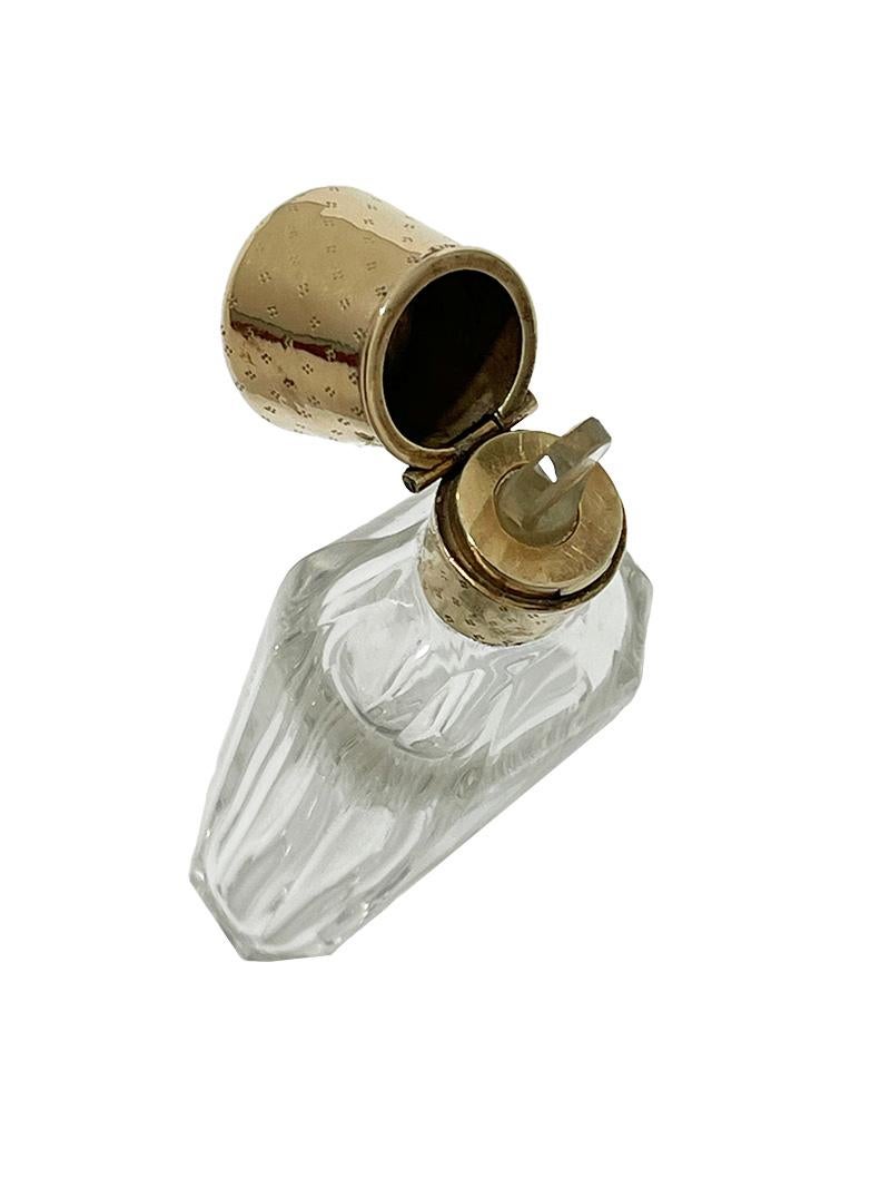 Niederländische Parfümflasche aus Kristall und Gold aus dem 19. Jahrhundert von H.A.M. van Tongeren, 1870er Jahre im Angebot 1