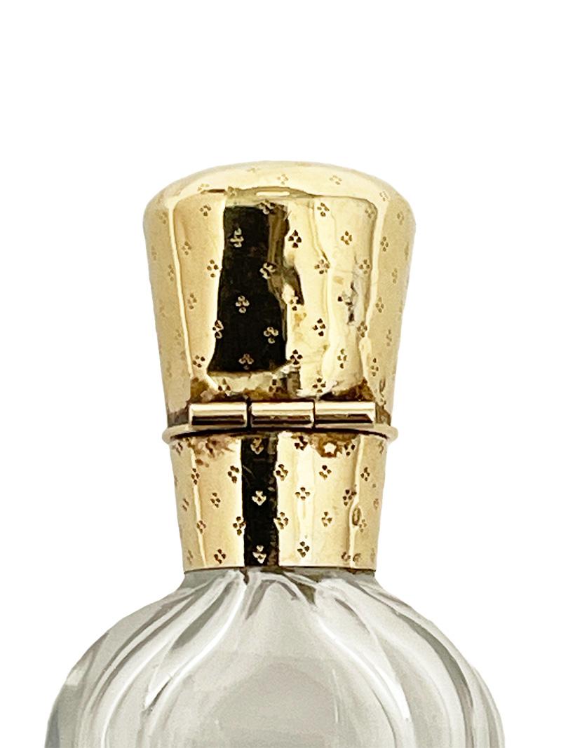 Bottiglia di profumo in cristallo e oro olandese del XIX secolo di H. H. M. van Tongeren, anni '70 dell'800 in vendita 1