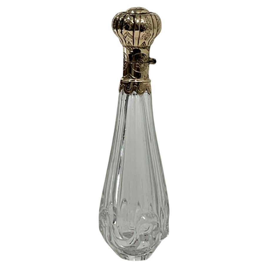 19th Century Dutch Crystal and Gold Scent- or Perfume Bottle For Sale