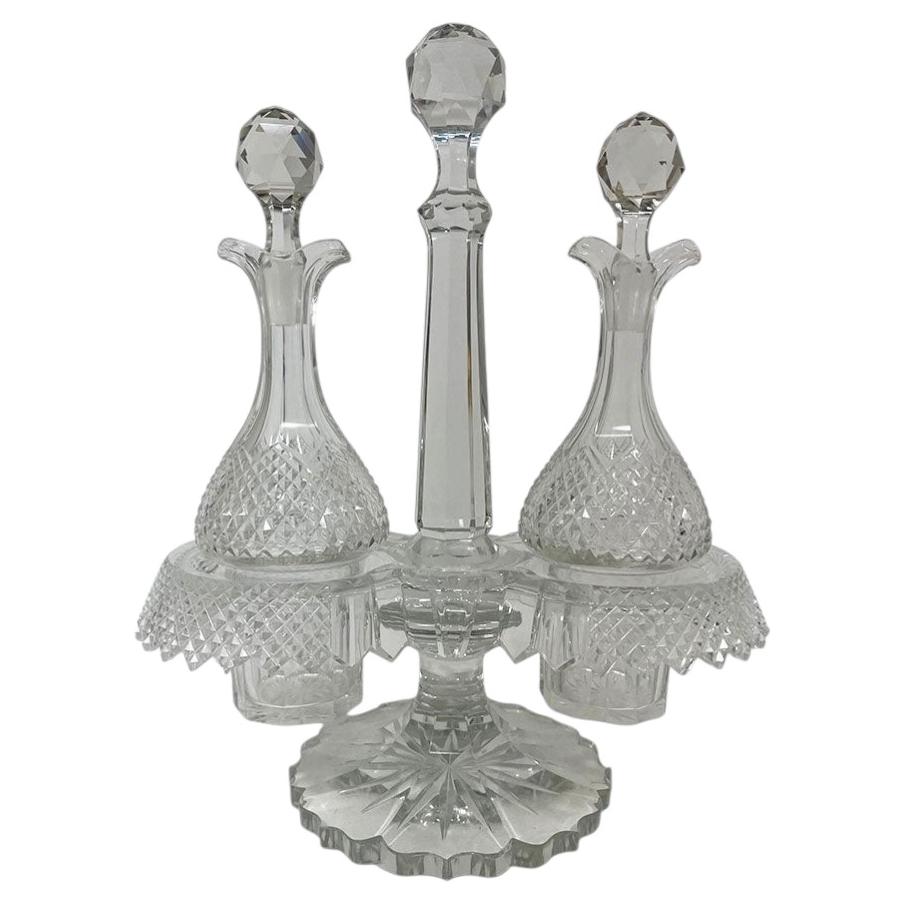 19th-Century Dutch Crystal Cruet Set