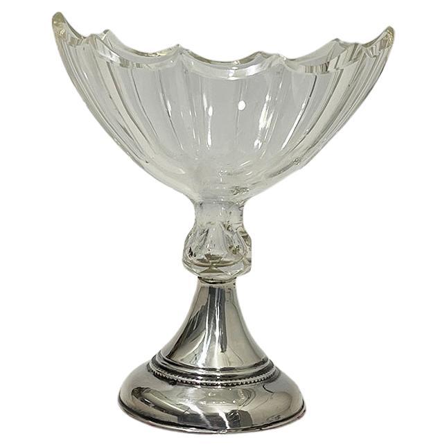 19th Century Dutch crystal with silver salt cellar by van Delden 1829-1846 For Sale