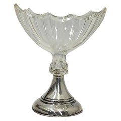 Salière hollandaise du 19e siècle avec cristal et argent de van Delden 1829-1846