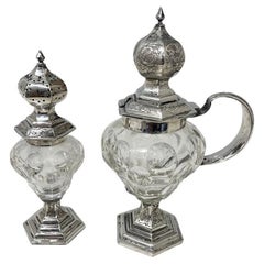 Cristal holandés del siglo XIX con juego de plata de Jacobus van Vorst Rotterdam, 1858