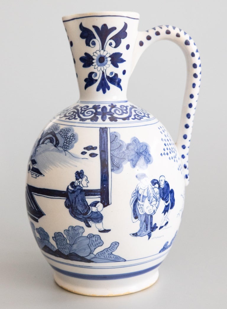 SUPERBE ET ANCIEN vase en faience de delft 19eme signé EUR 70,00