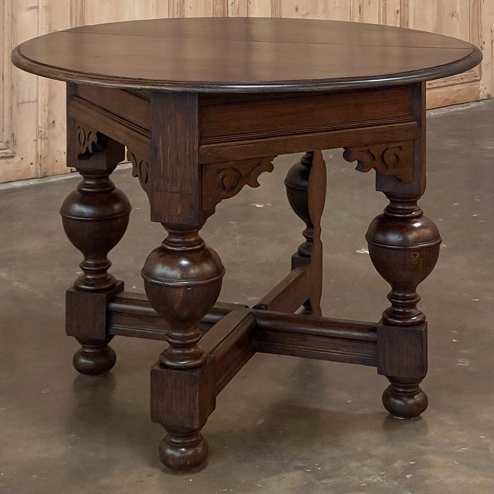 19th Century Dutch Drop Leaf Table, Demilune Console In Good Condition For Sale In Dallas, TX