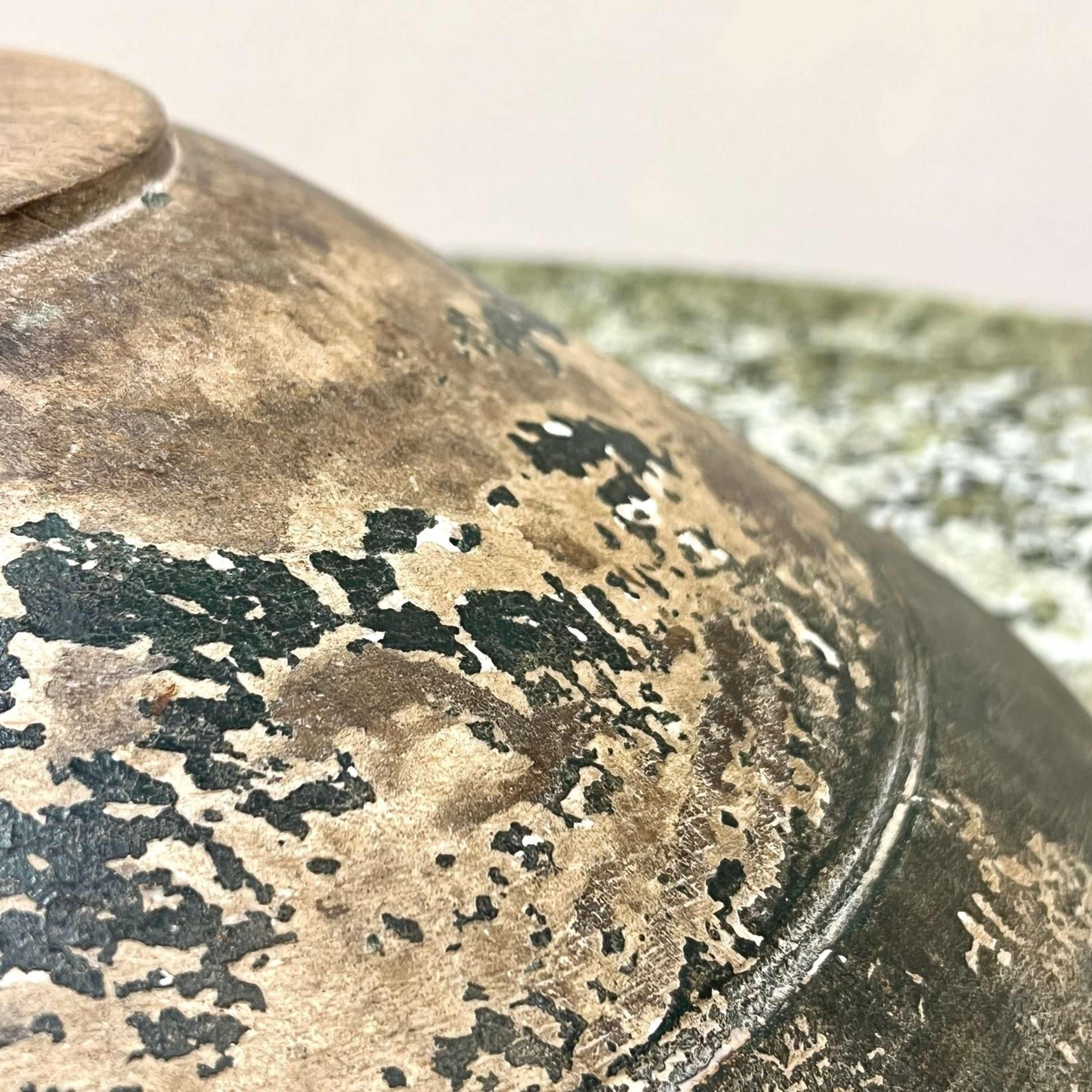 Ciotola in olmo olandese del XIX secolo, tornita a mano; vernice originale in vendita 3