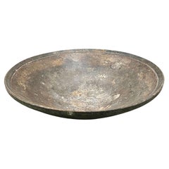 19th Century Dutch Elm, Hand Turned Bowl; Original Paint
