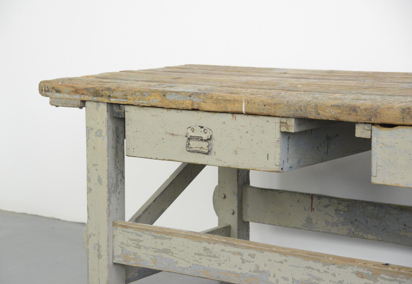 Rustic 19th Century Dutch Farm Workbench