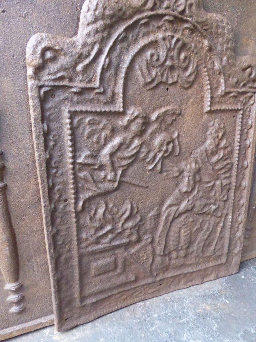 19th Century Dutch 'David's Punishment' Fireback / Backsplash For Sale 1