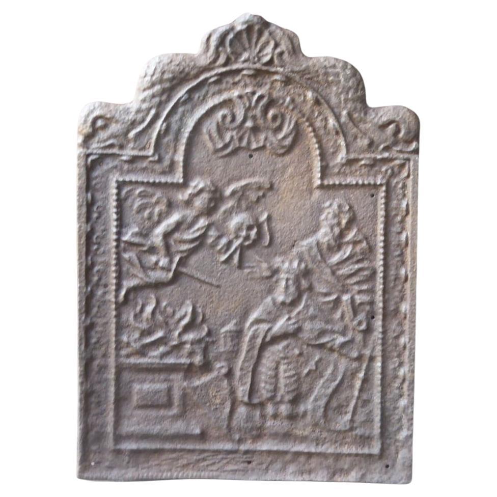 19th Century Dutch 'David's Punishment' Fireback / Backsplash For Sale