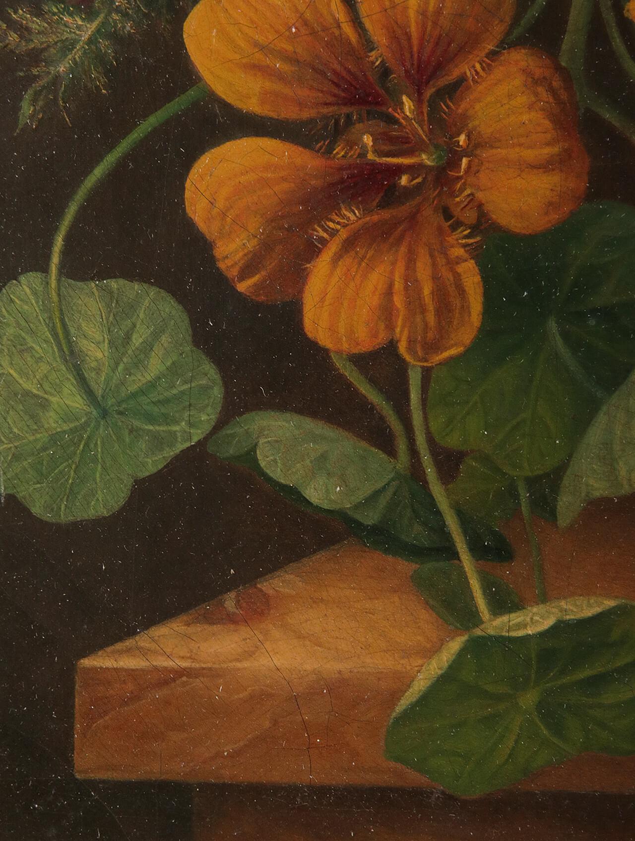 19th Century Dutch Renaissance Flower Still-Life Oil Painting - A. de Steenbault 4