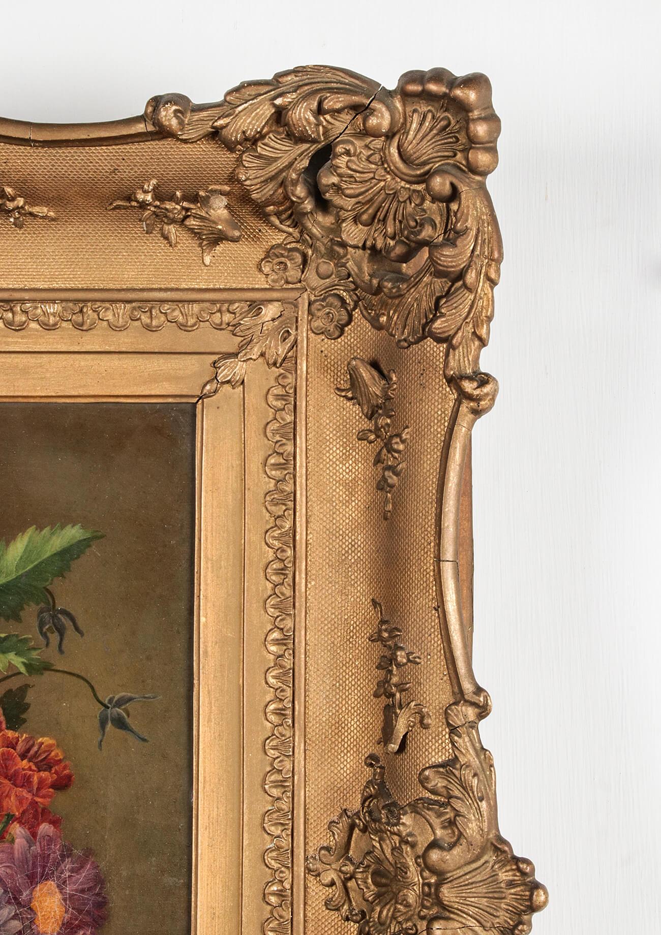 19th Century Dutch Renaissance Flower Still-Life Oil Painting - A. de Steenbault 5