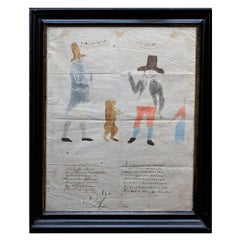 Pittura folkloristica olandese del XIX secolo raffigurante un addestratore di orsi