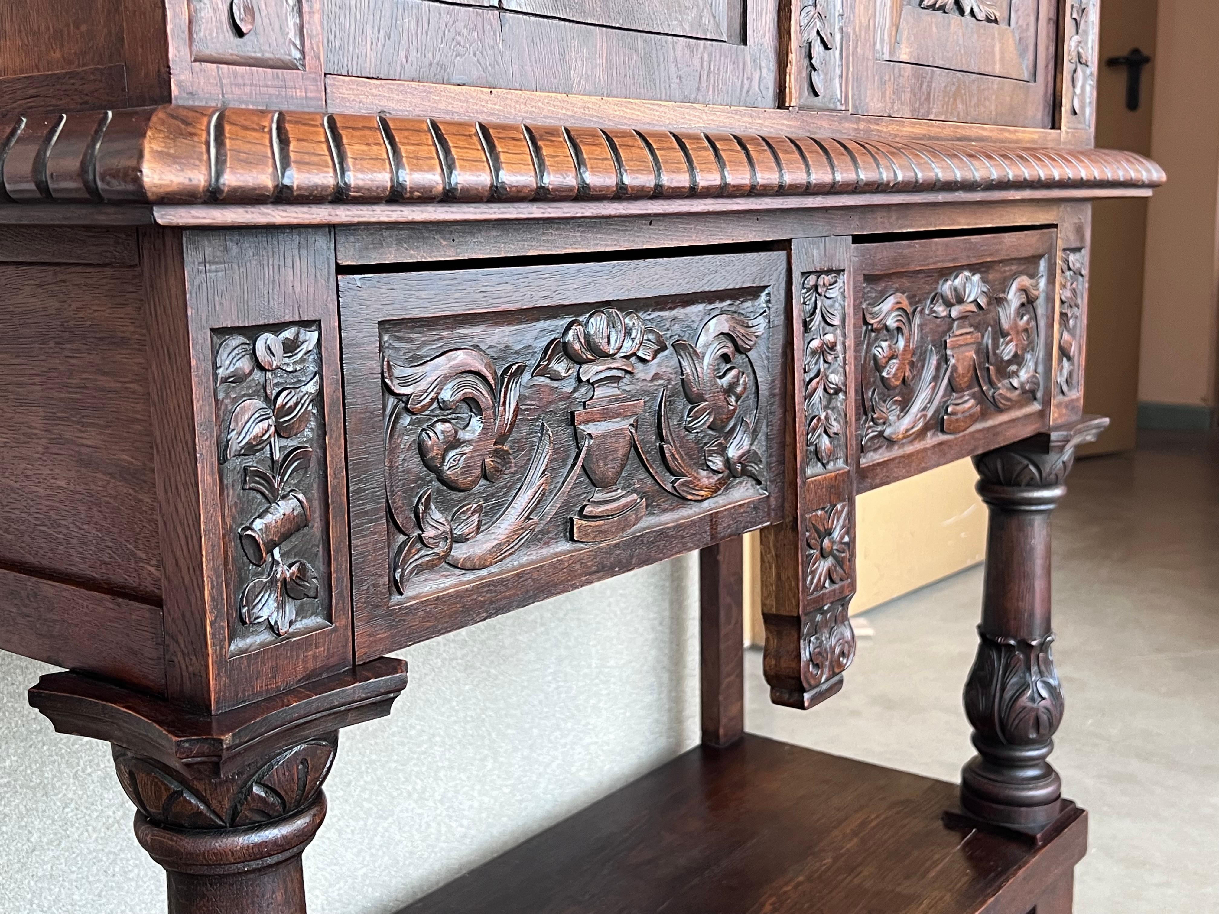 19th Century Dutch Hand Carved Renaissance Raised Cabinet For Sale 3