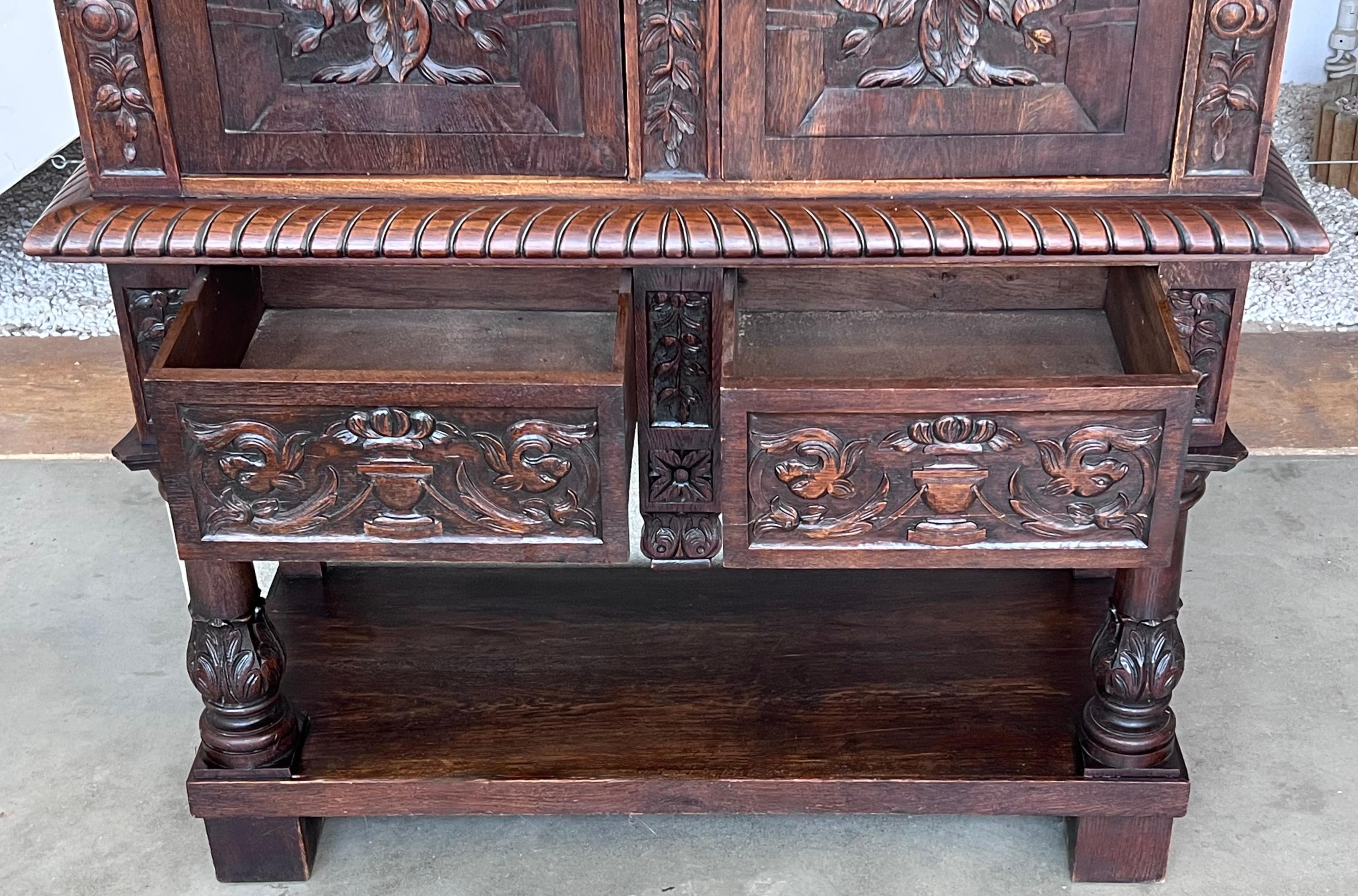 19th Century Dutch Hand Carved Renaissance Raised Cabinet For Sale 4