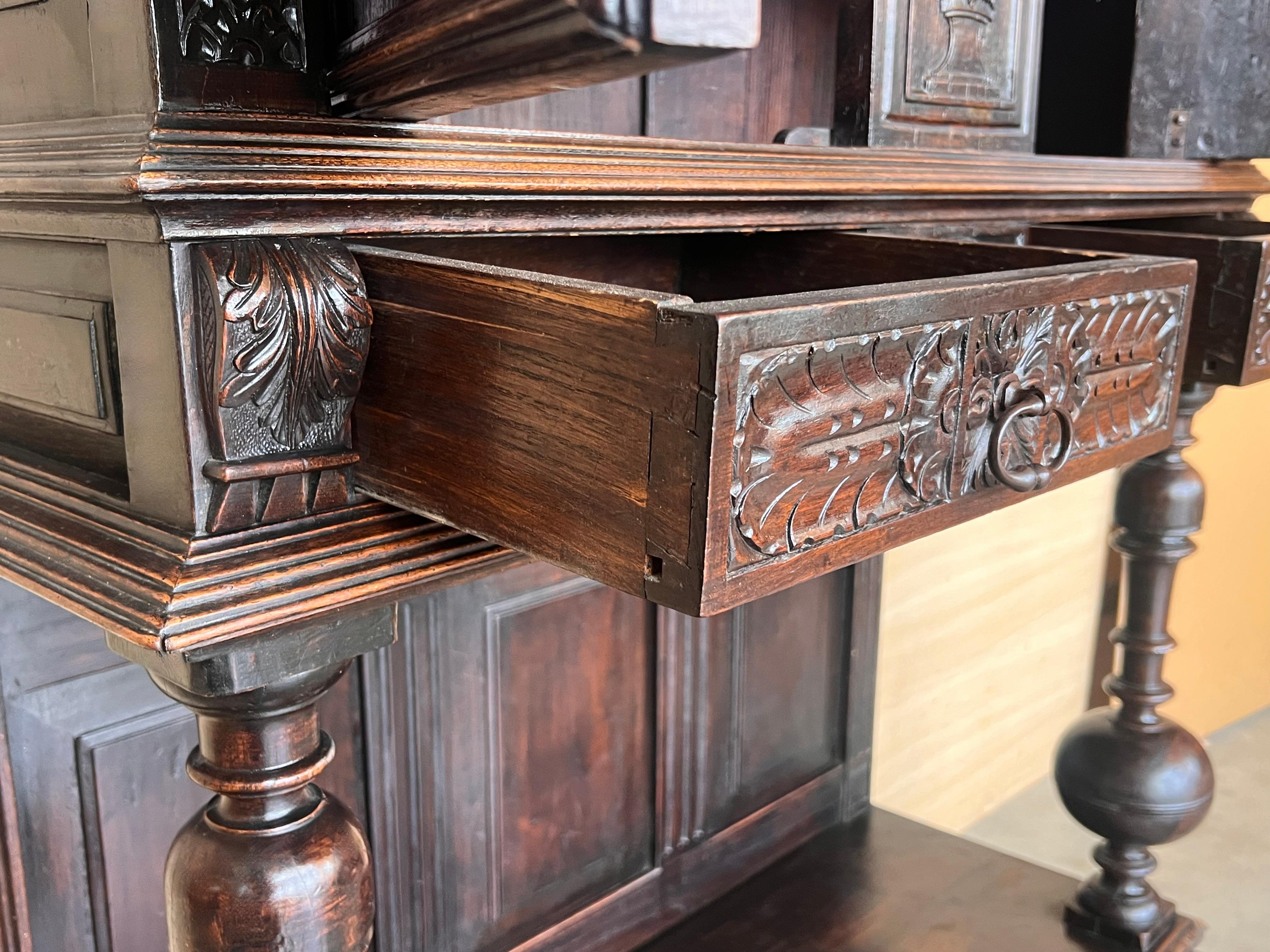 19th Century Dutch Hand Carved Renaissance Raised Cabinet For Sale 6