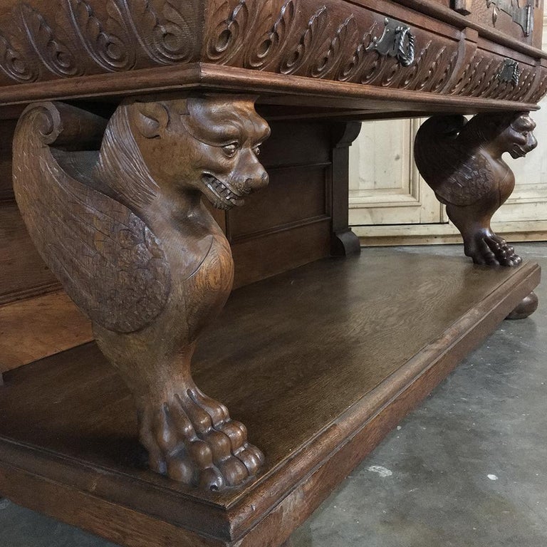 19th Century Dutch Hand Carved Renaissance Raised Cabinet For Sale 6
