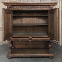 19th Century Dutch Hand Carved Renaissance Raised Cabinet