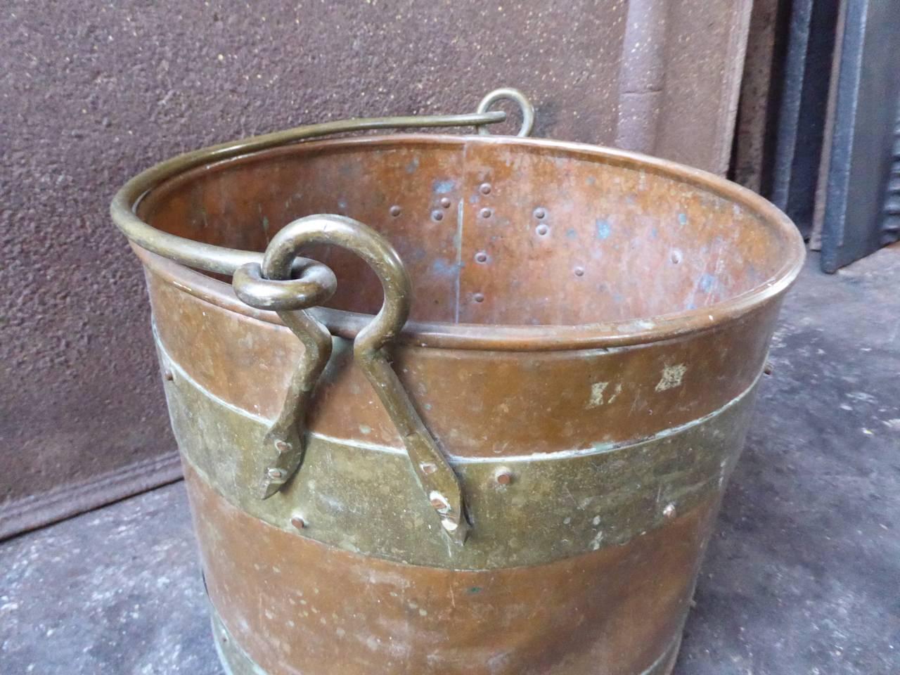 Brass 19th Century Dutch Log Basket or Log Holder