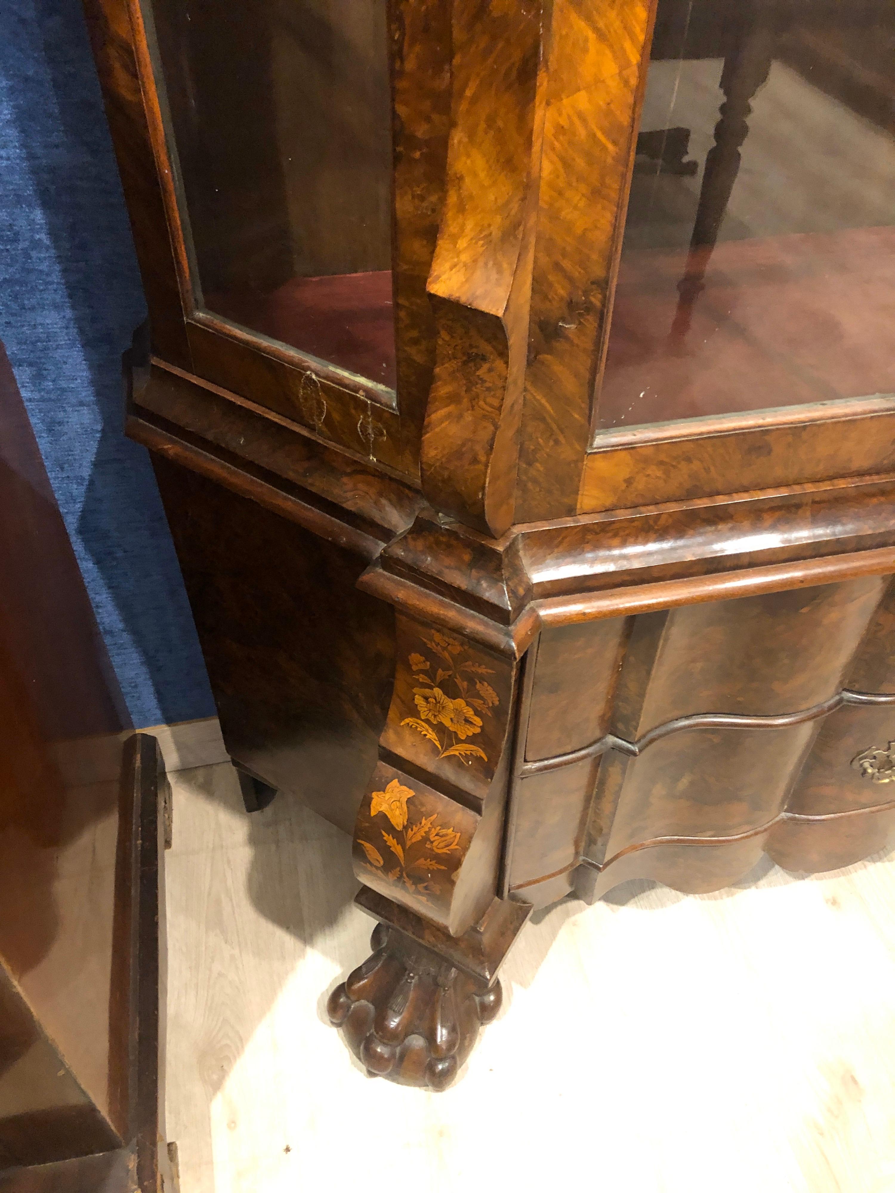 Early 19th Century 19th Century Dutch Louis XVI Wood Walnut Inlaid Cabinet, 1820 For Sale