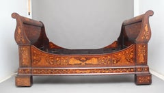 19th Century Dutch Mahogany and Marquetry Bed