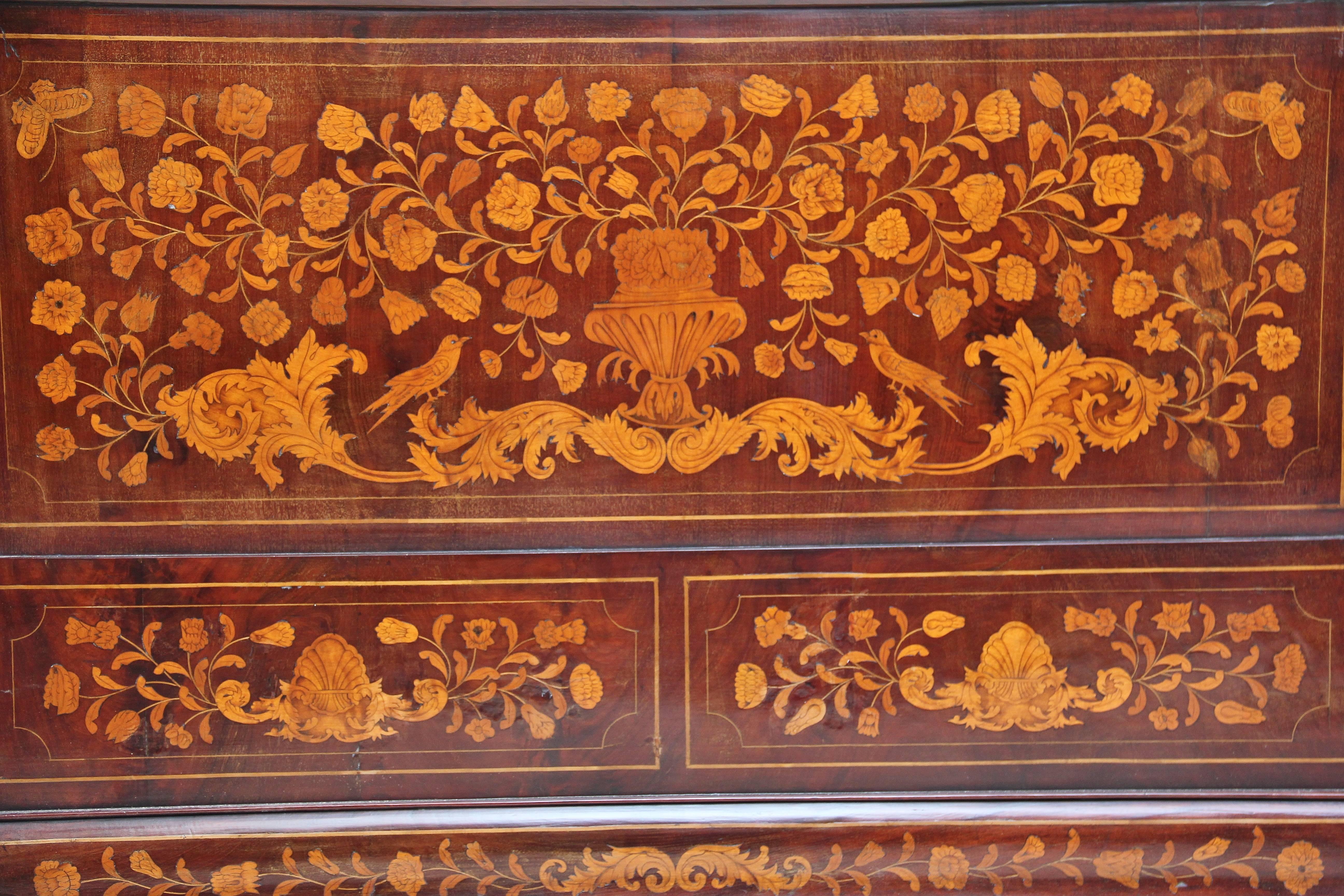 19th Century Dutch Mahogany and Marquetry Bed 4