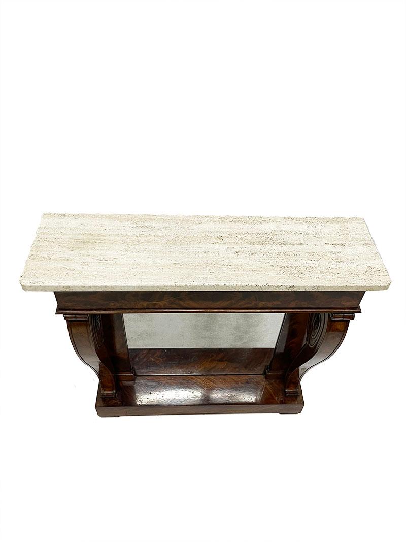 19th Century Dutch Mahogany Console Table with Marble Top In Good Condition In Delft, NL