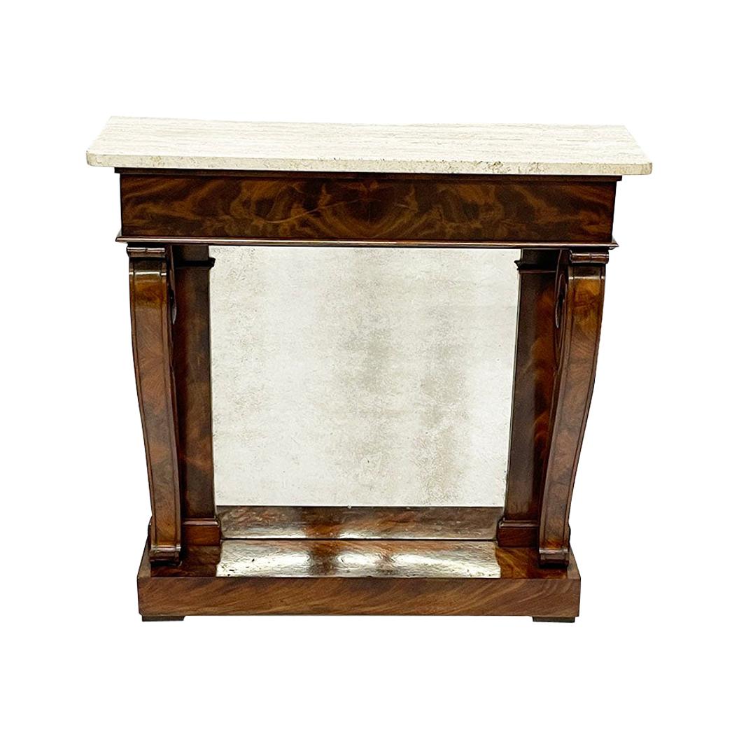 19th Century Dutch Mahogany Console Table with Marble Top