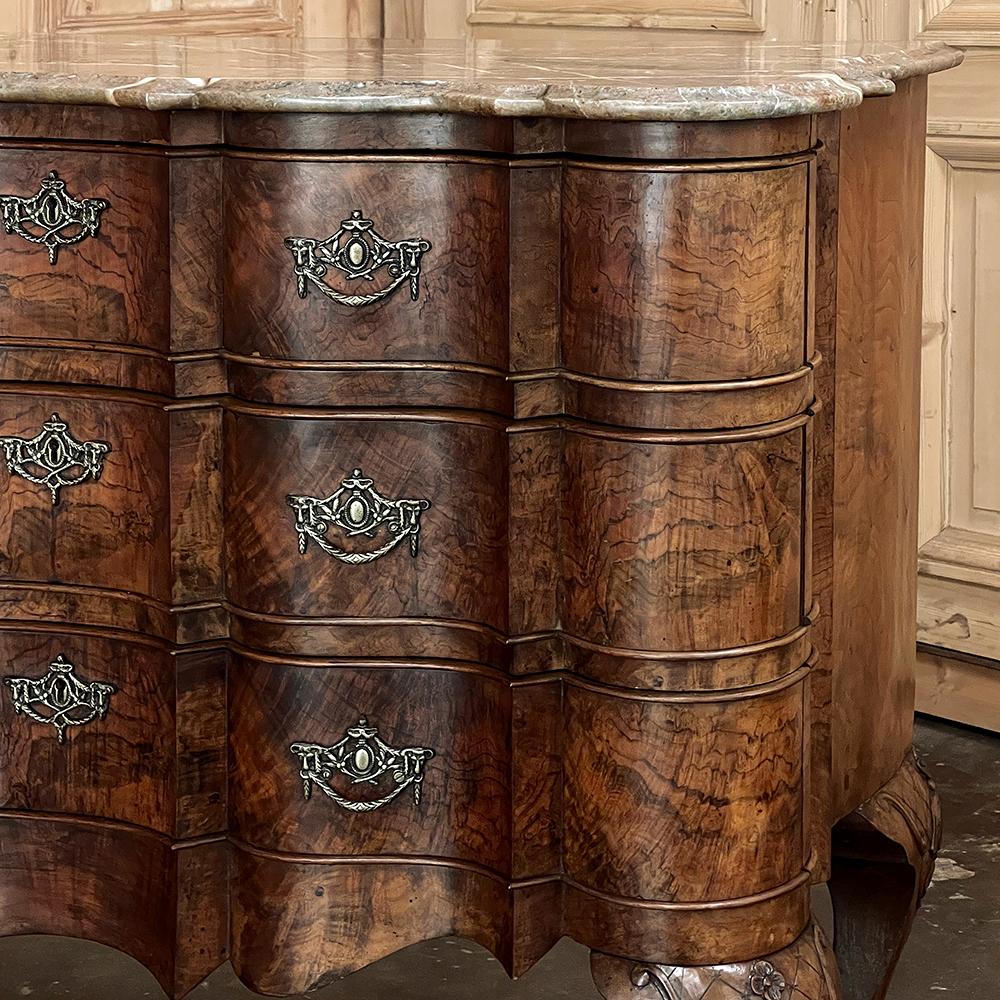 19th Century Dutch Marble Top Chippendale Commode ~ Chest of Drawers For Sale 13