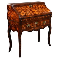 Antique 19th Century Dutch Marquetry Bureau