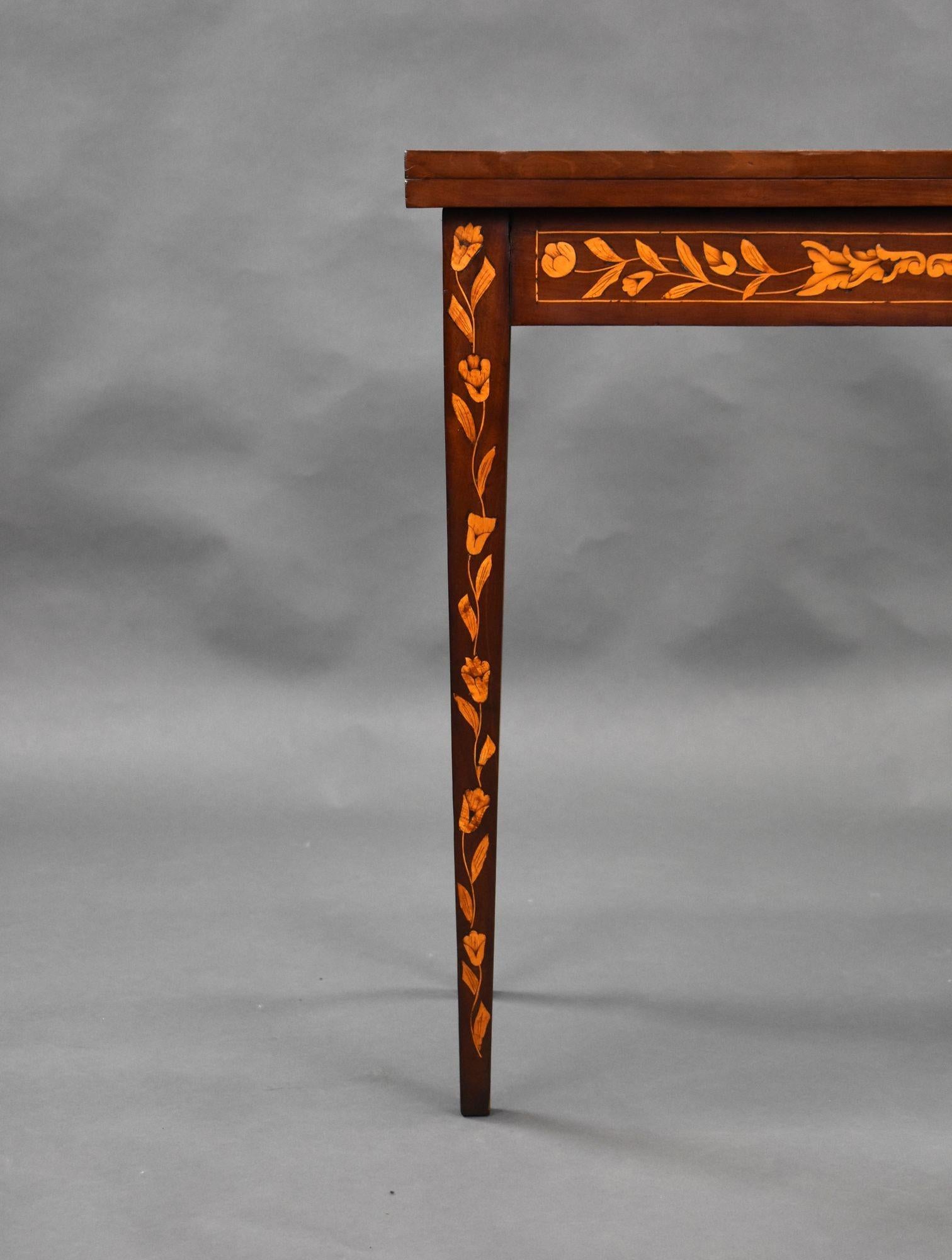19th Century Dutch Marquetry Card Table For Sale 6