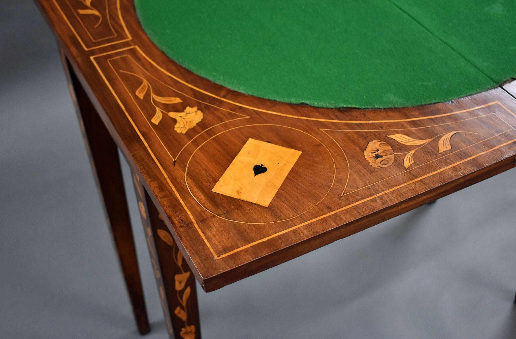 19th Century Dutch Marquetry Card Table For Sale 10
