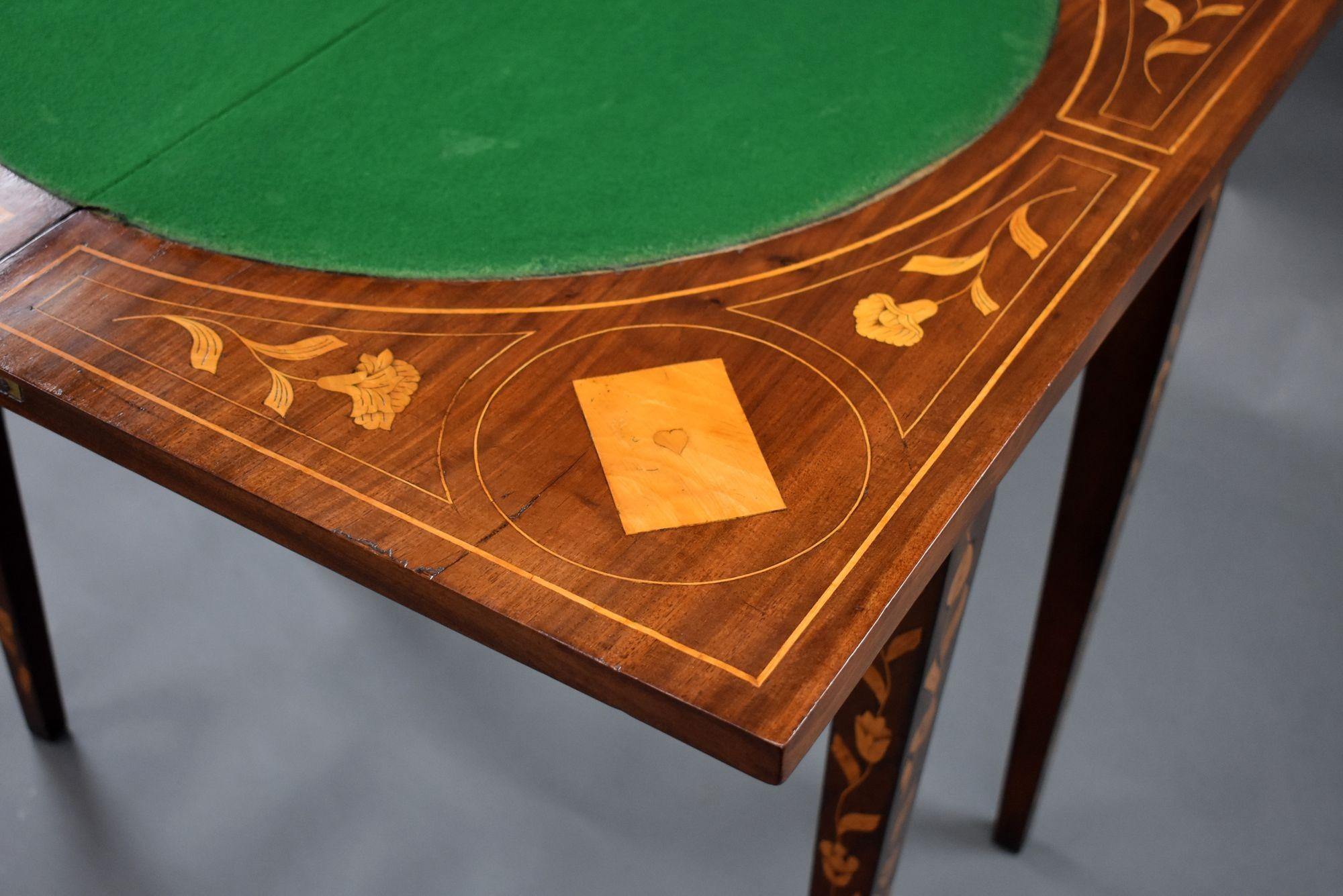 19th Century Dutch Marquetry Card Table For Sale 11